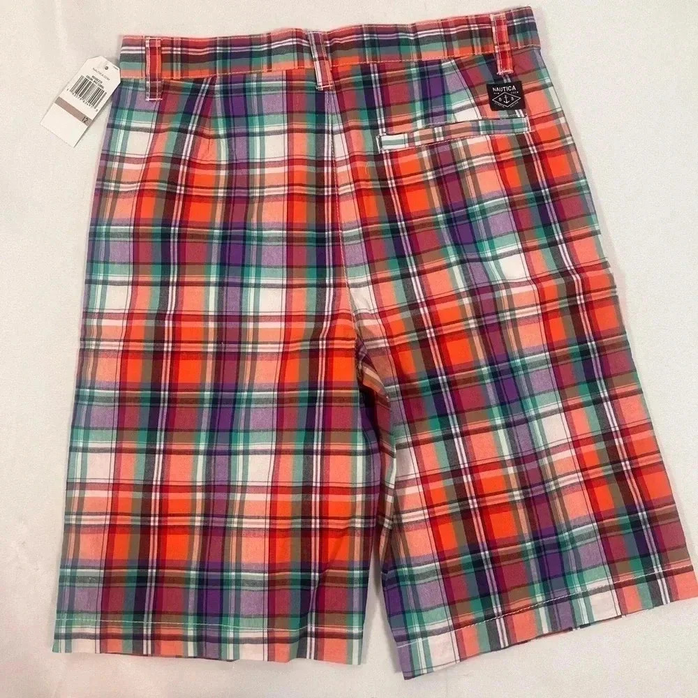 Nautica Plaid Bermuda Shorts Boys Size 12 NWT - Picture 2 of 5